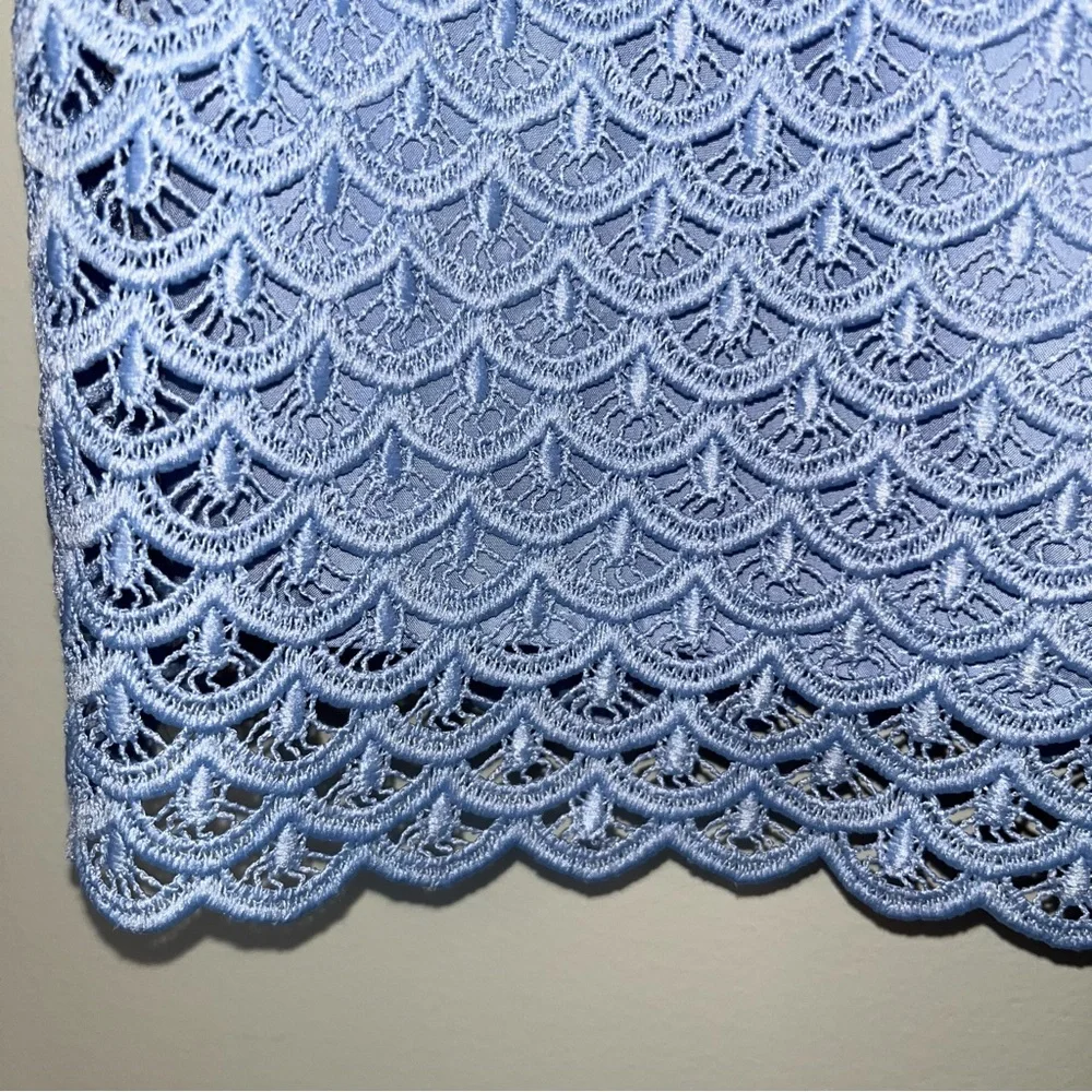 LOFT Blue Crochet Mini Dress Chic and Stylish - Picture 5 of 9